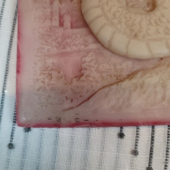 Vintage Pink Ancient Chinese Dragon Plaque Russ Saxton Mythical Magical Decor - Picture 10 of 10